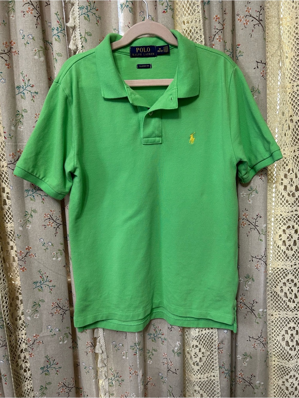 Polo Ralph Lauren Boys Classic Fit Green Polo Shirt Pony Logo Size M 10-12